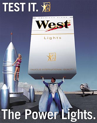 West Cigarettes poster - link to West company site